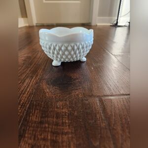 Vintage Milk Glass Footed Candy Dish